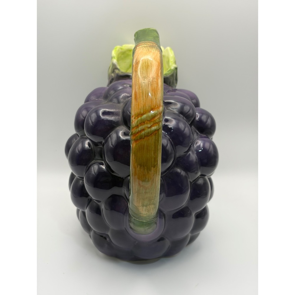 Vintage 1981 The Haldon Group Ceramic Grape Cluster Pitcher Purple Figural Vase - Picture 4 of 8